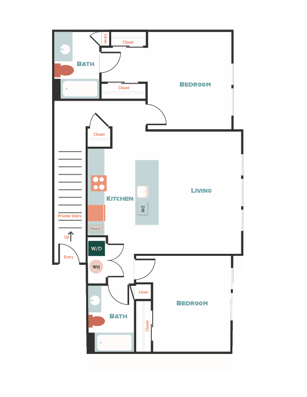 2x2 B3 4-210 floor plan